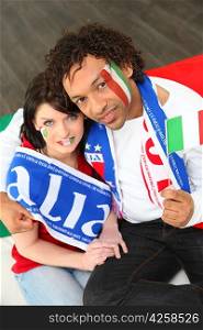 couple of italian soccer supporters