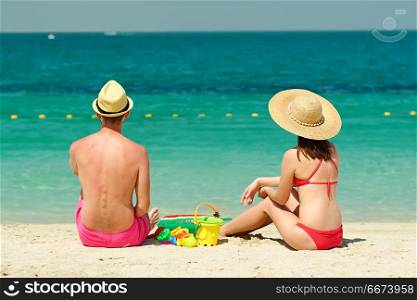 Couple on a beach. Couple on a tropical beach
