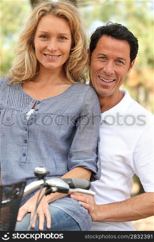 couple on a bicycle