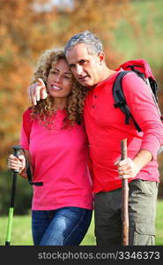 Couple on a hiking day