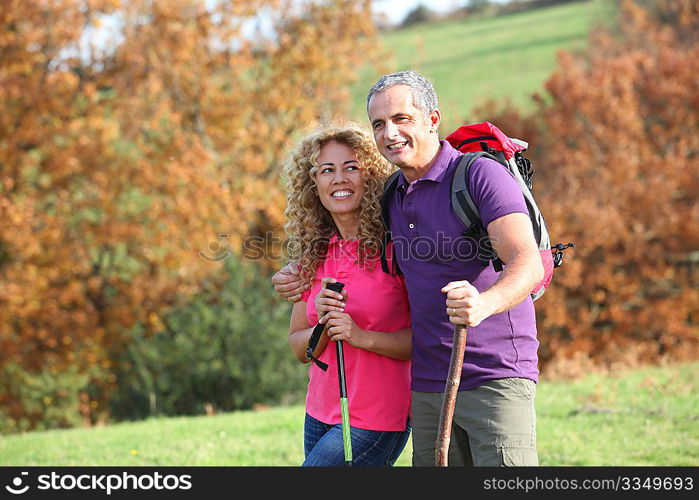 Couple on a hiking day