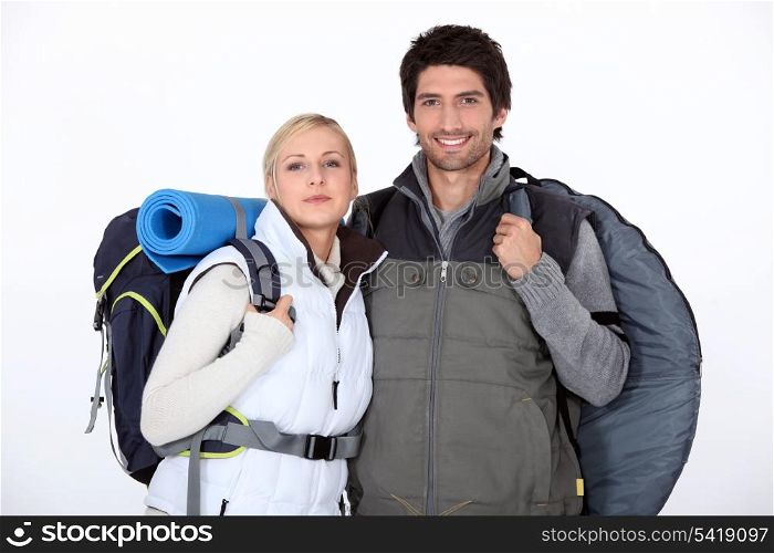 Couple on a hiking trip