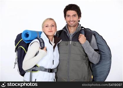 Couple on a hiking trip