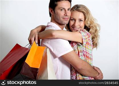 Couple on a shopping spree