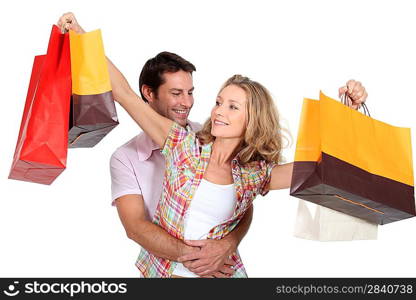 Couple on a spending spree