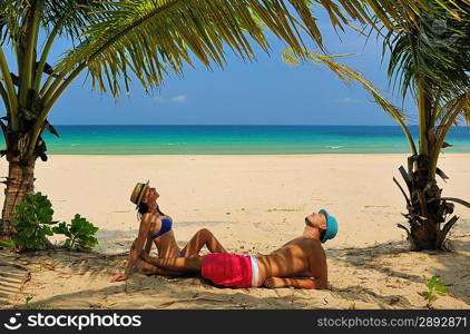 Couple on a tropical beach