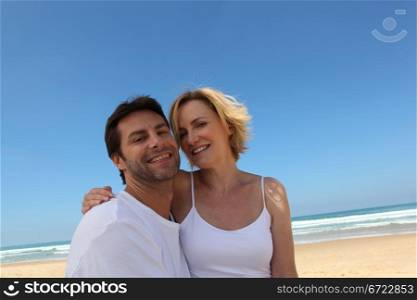 Couple on an empty beach