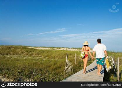 Couple on Beach Boardwalk