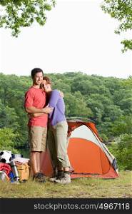 Couple on camping holiday
