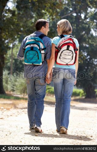 Couple on country walk