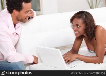 Couple on laptop
