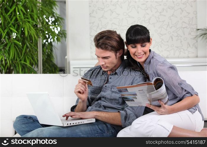 Couple on the living-room couch
