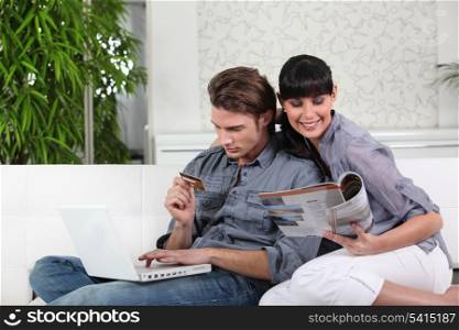 Couple on the living-room couch