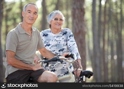 Couple on their bicycles
