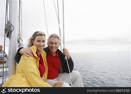 Couple on yacht, portrait