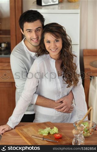 Couple preparing a meal