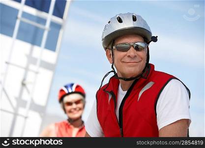 Couple Preparing for a Bicycle Ride