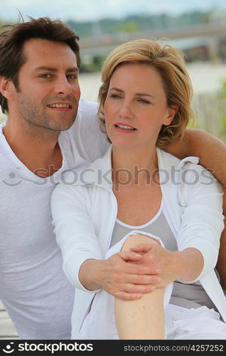 Couple relaxing after sport