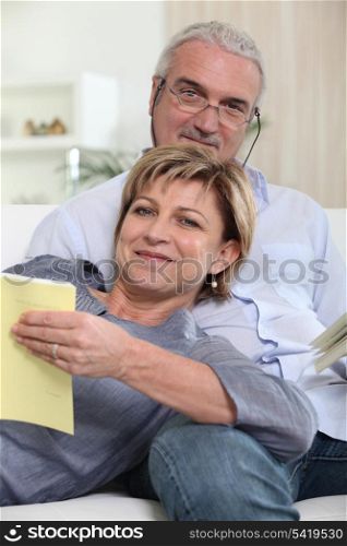 Couple relaxing on a couch