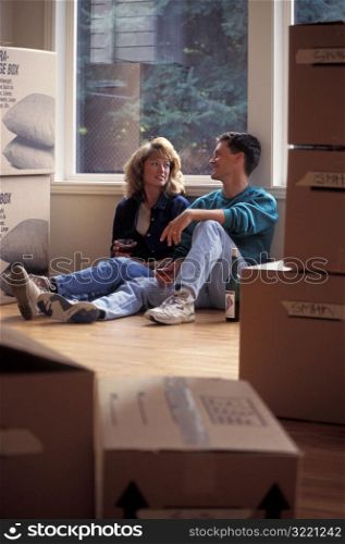 Couple Relaxing While Moving