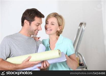 couple repainting their apartment