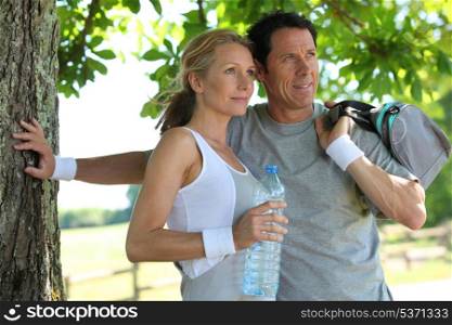 Couple resting after sport