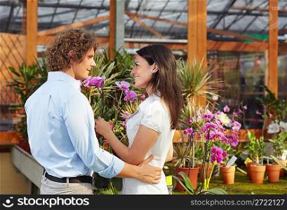 couple shopping in garden center