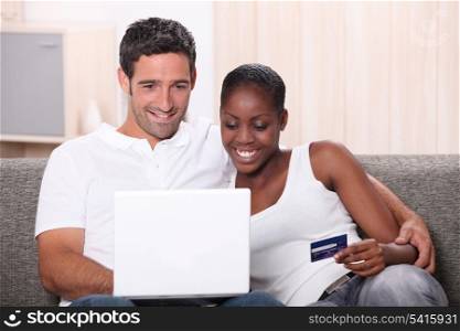 Couple shopping on the Internet
