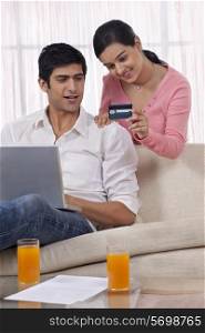 Couple shopping online