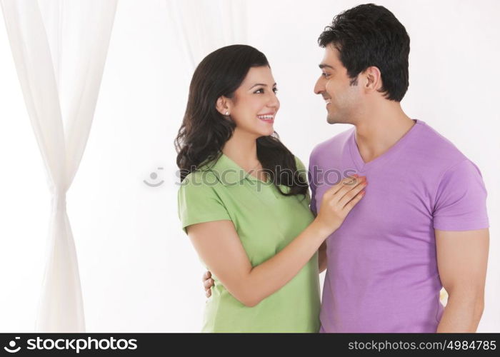 Couple smiling