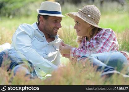 couple spending quality time together in a park
