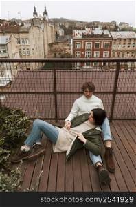 couple spending time together roof 3