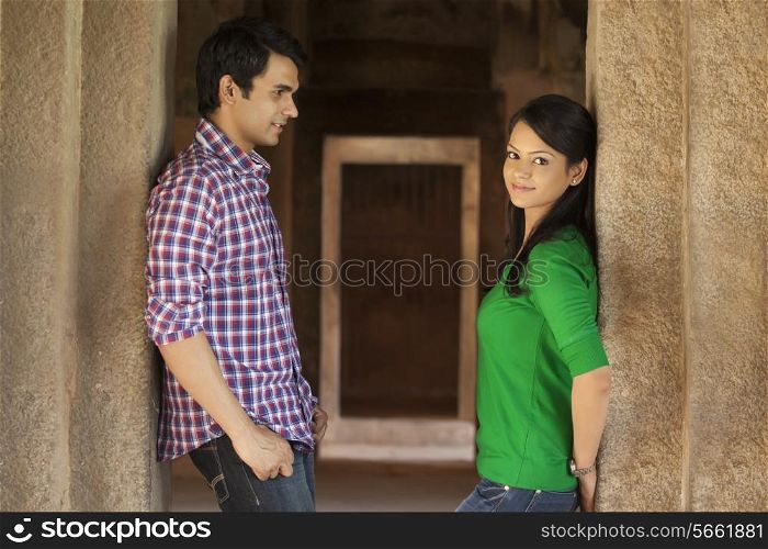 Couple standing in a fort