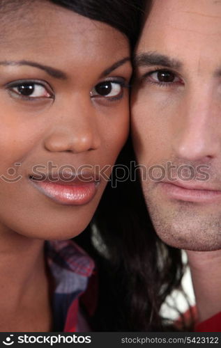 Couple stood with faces together