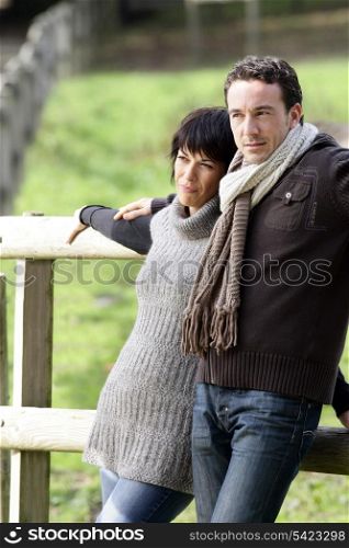 Couple strolling in the countryside