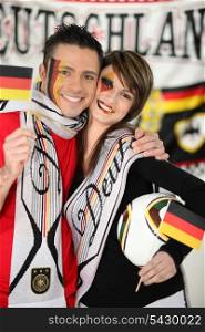 Couple supporting Germany team