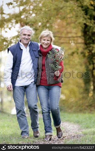 Couple taking leisurely walk