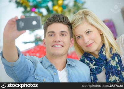 couple taking selfie