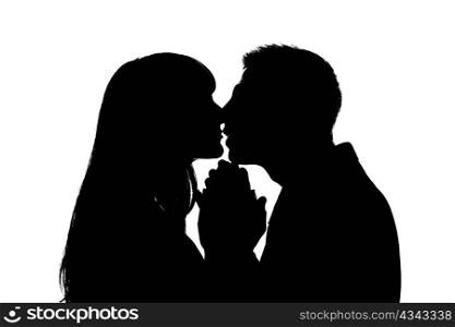 Couple theme. Silhouettes of man and woman.