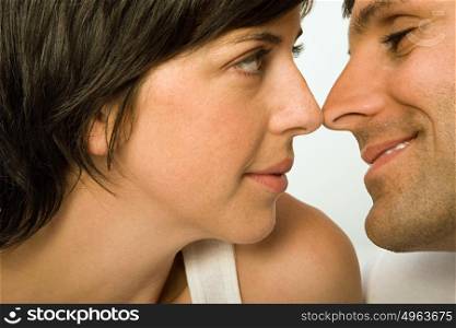 Couple touching noses