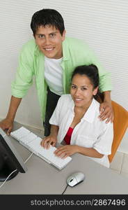 Couple Using Computer