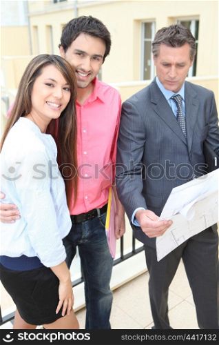 Couple viewing a property