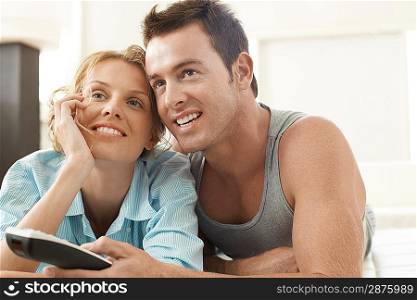 Couple Watching Television Together