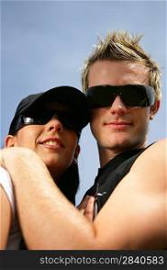 Couple wearing sunglasses
