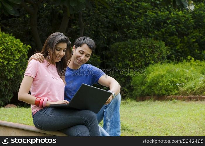 Couple with a laptop