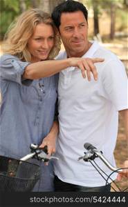 couple with bikes
