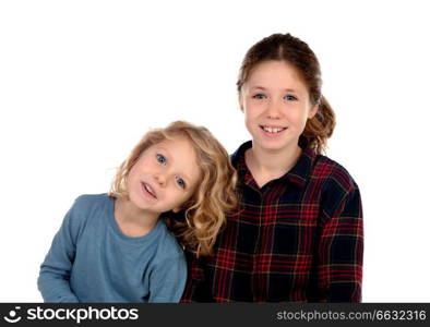 Couple with brother and sister isolated on a white background