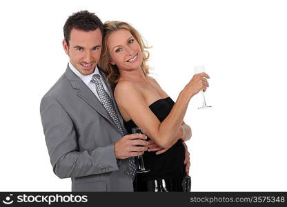 Couple with champagne