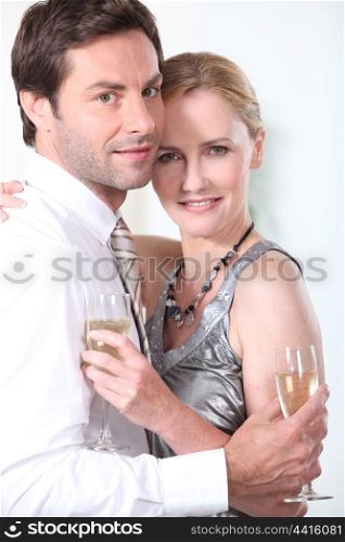 Couple with champagne