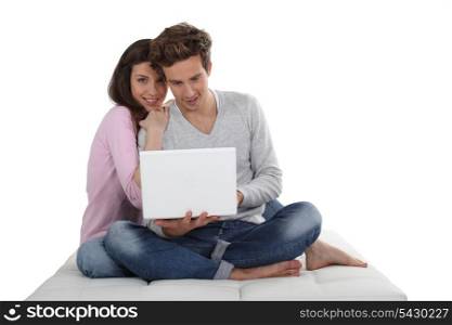 Couple with computer